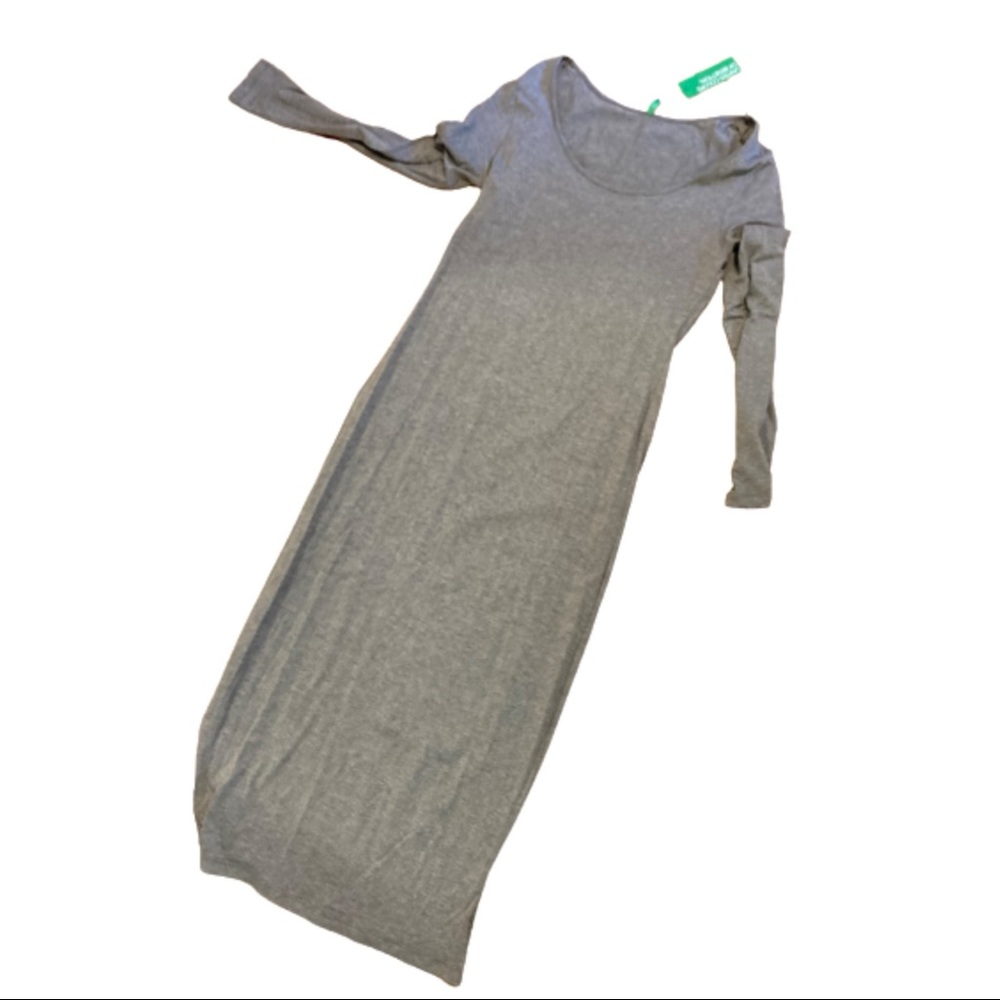 NWT Benetton sheath knit dress in soft grey